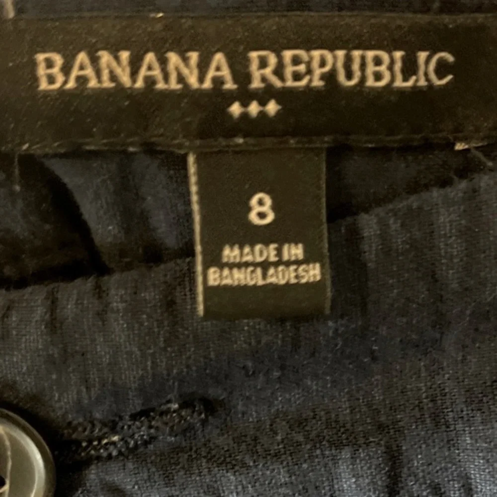 Banana Republic Navy Blue Wide Leg Linen‎ Cotton Pants 8